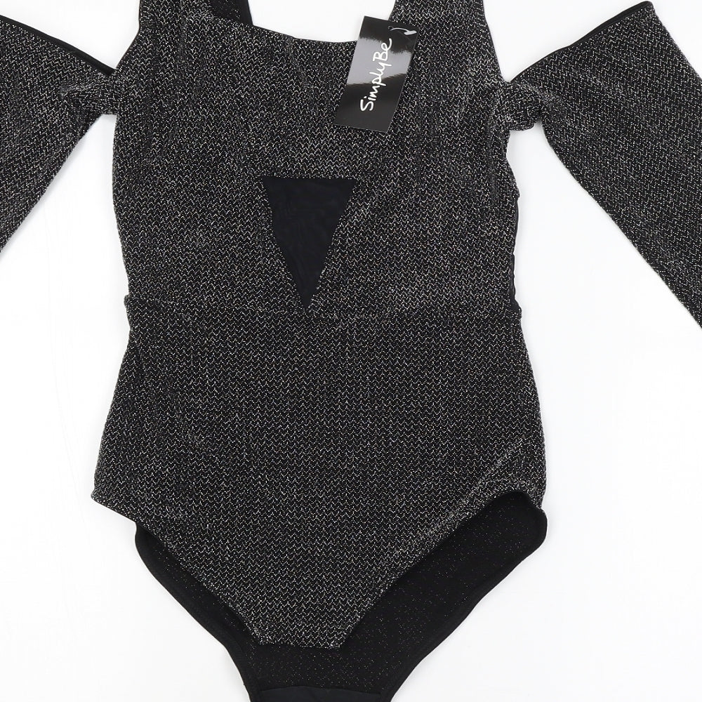 Simply Be Womens Grey Argyle/Diamond  Unitard One-Piece Size 12