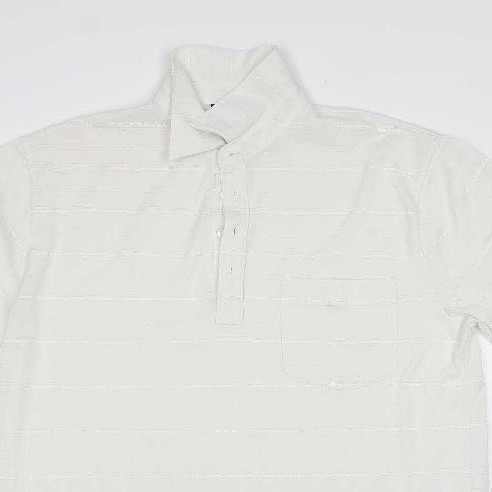 Carabou Womens White   Basic Polo Size L