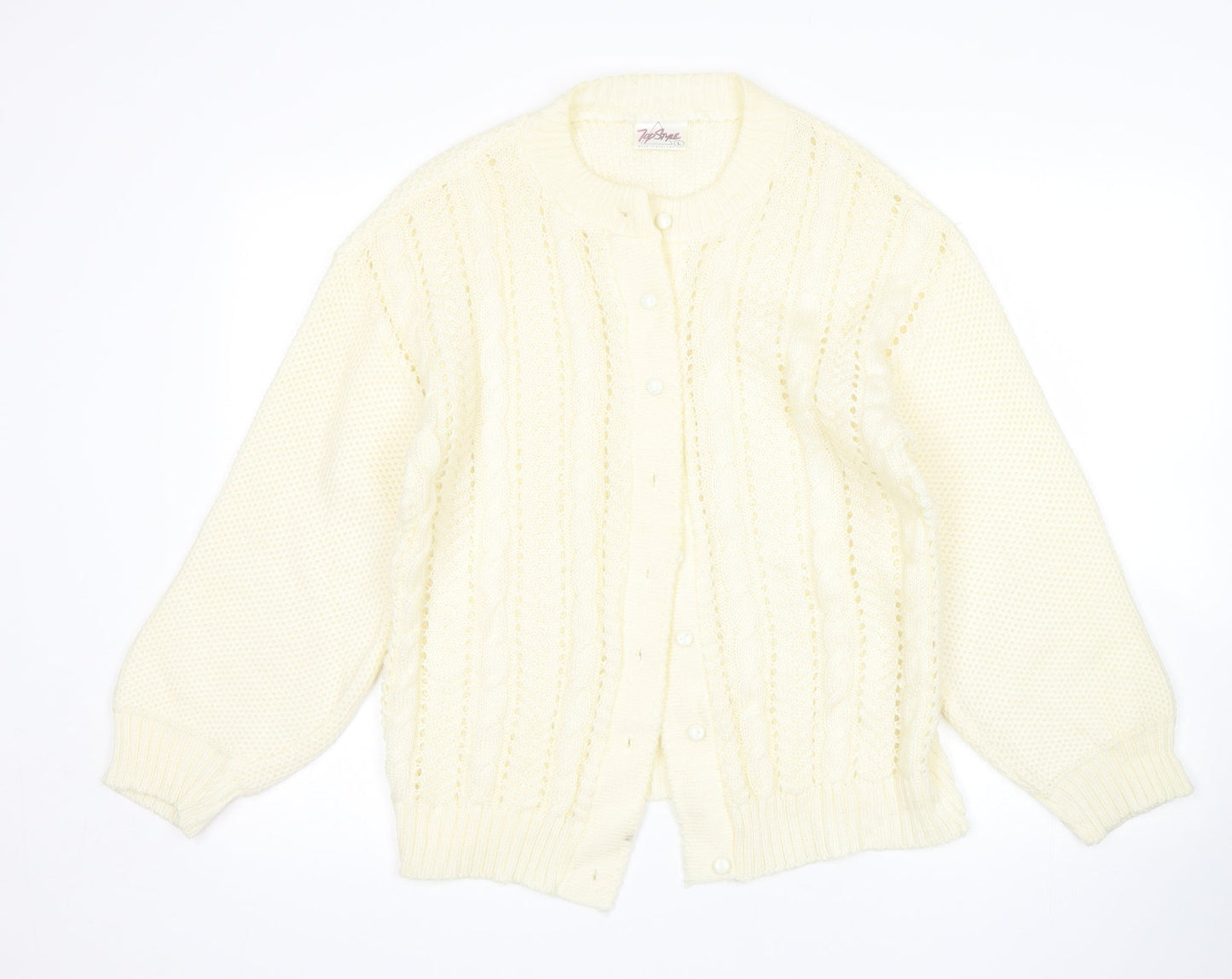 Top Style Womens Beige   Cardigan Jumper Size L