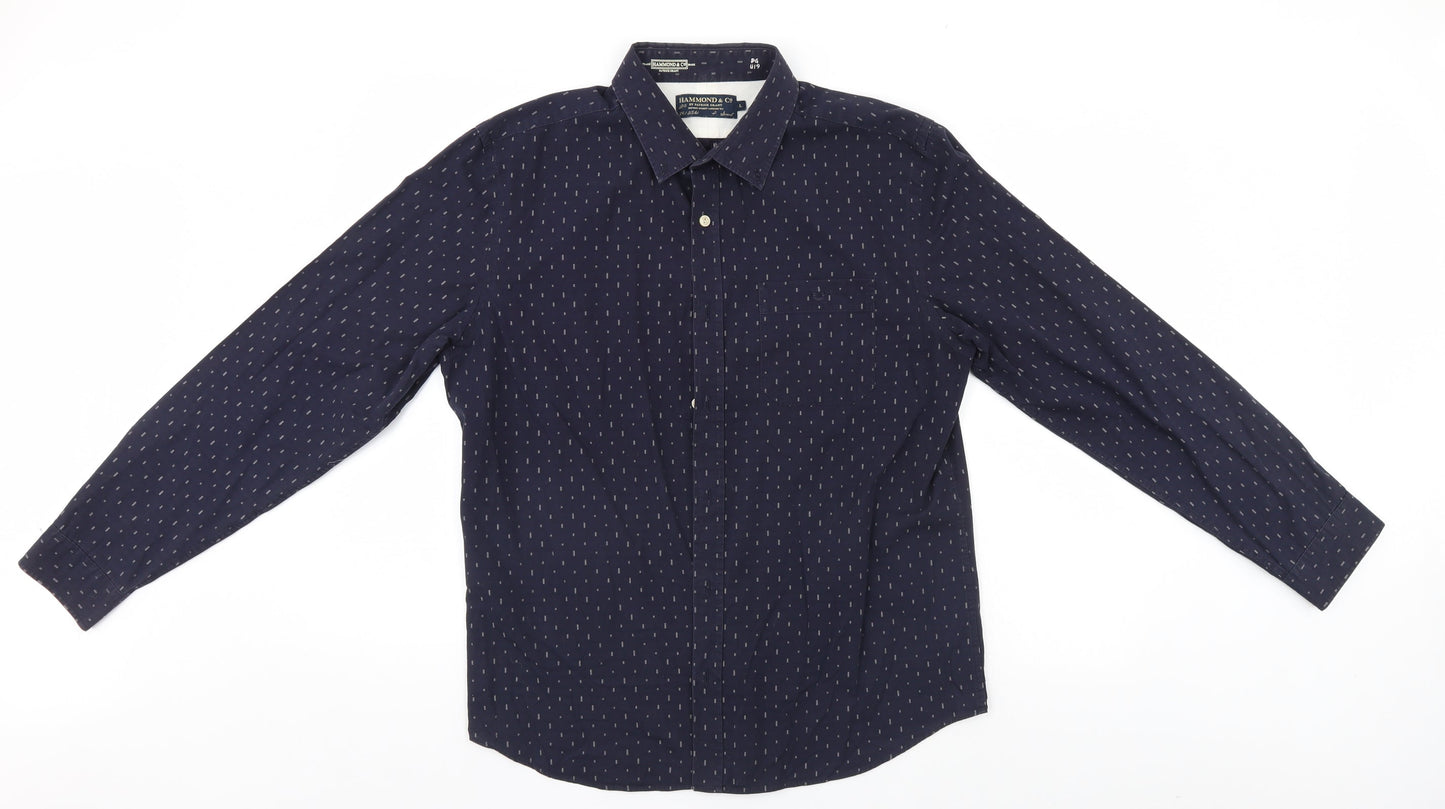 Debenhams Mens Blue Geometric   Button-Up Size L