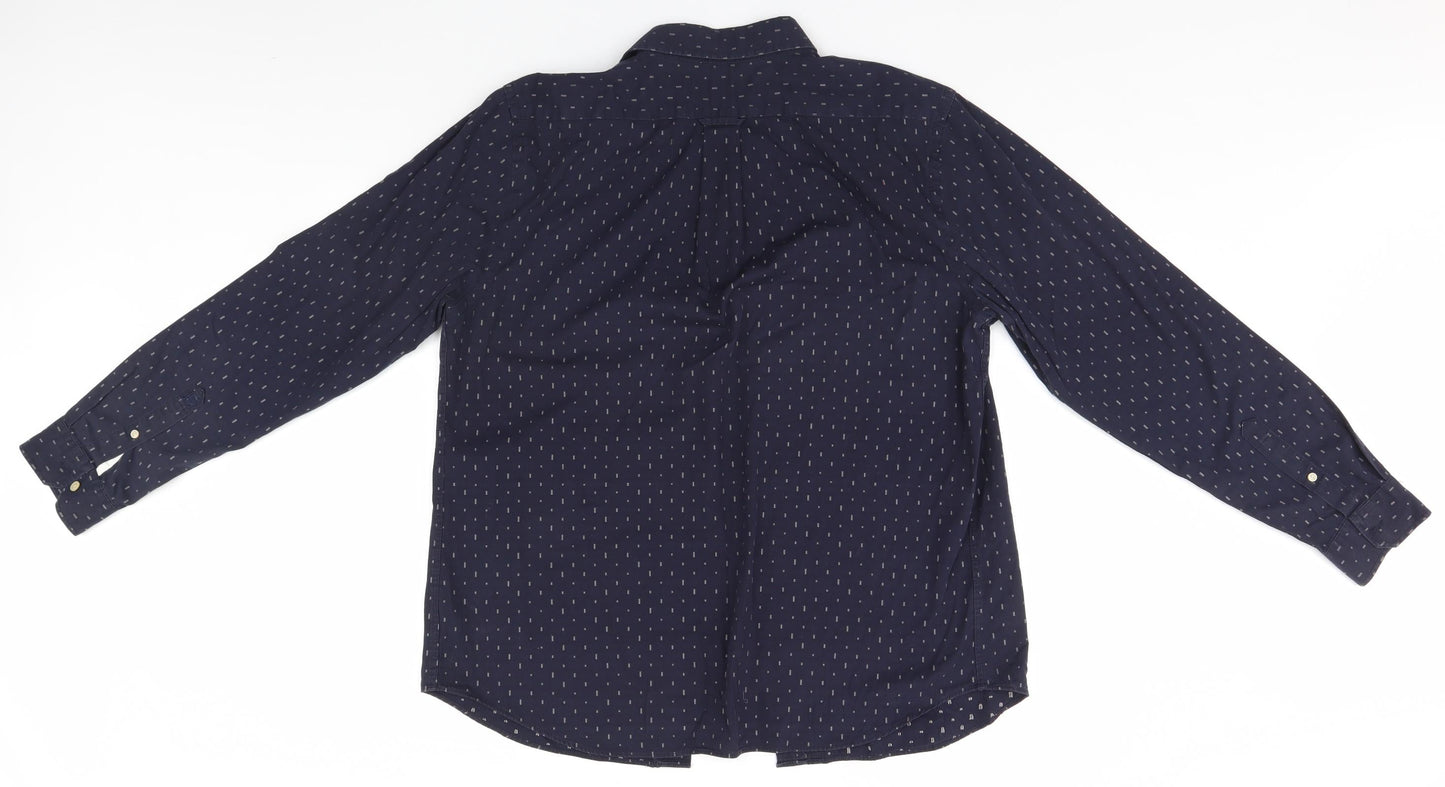 Debenhams Mens Blue Geometric   Button-Up Size L