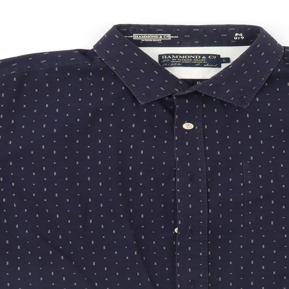 Debenhams Mens Blue Geometric   Button-Up Size L