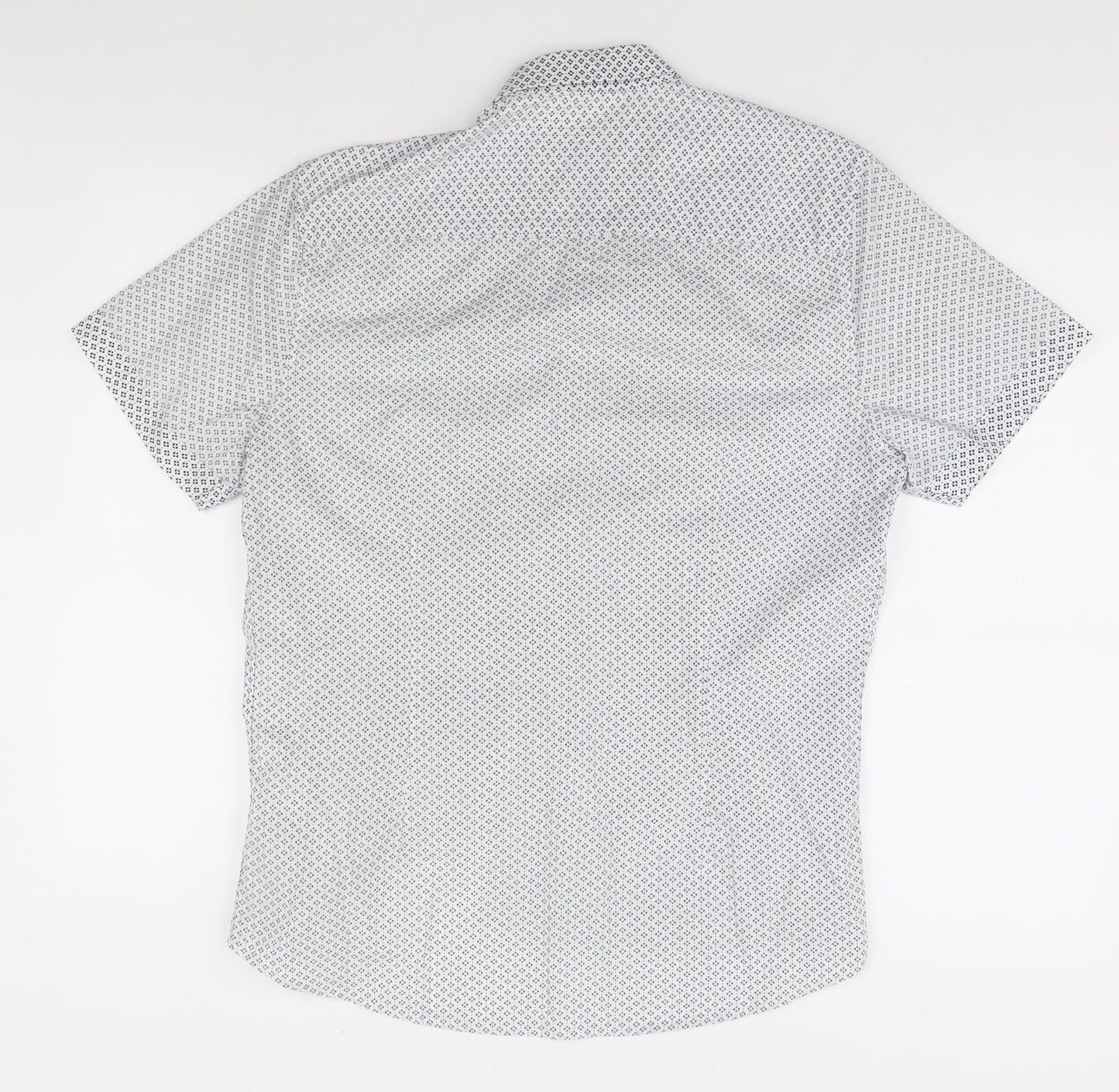 Burton Mens White Geometric   Button-Up Size M