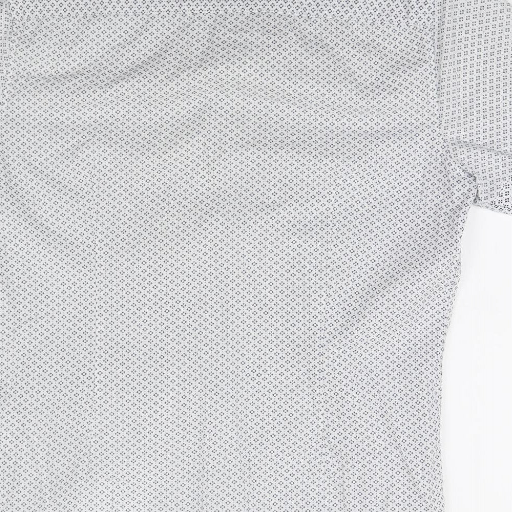 Burton Mens White Geometric   Button-Up Size M