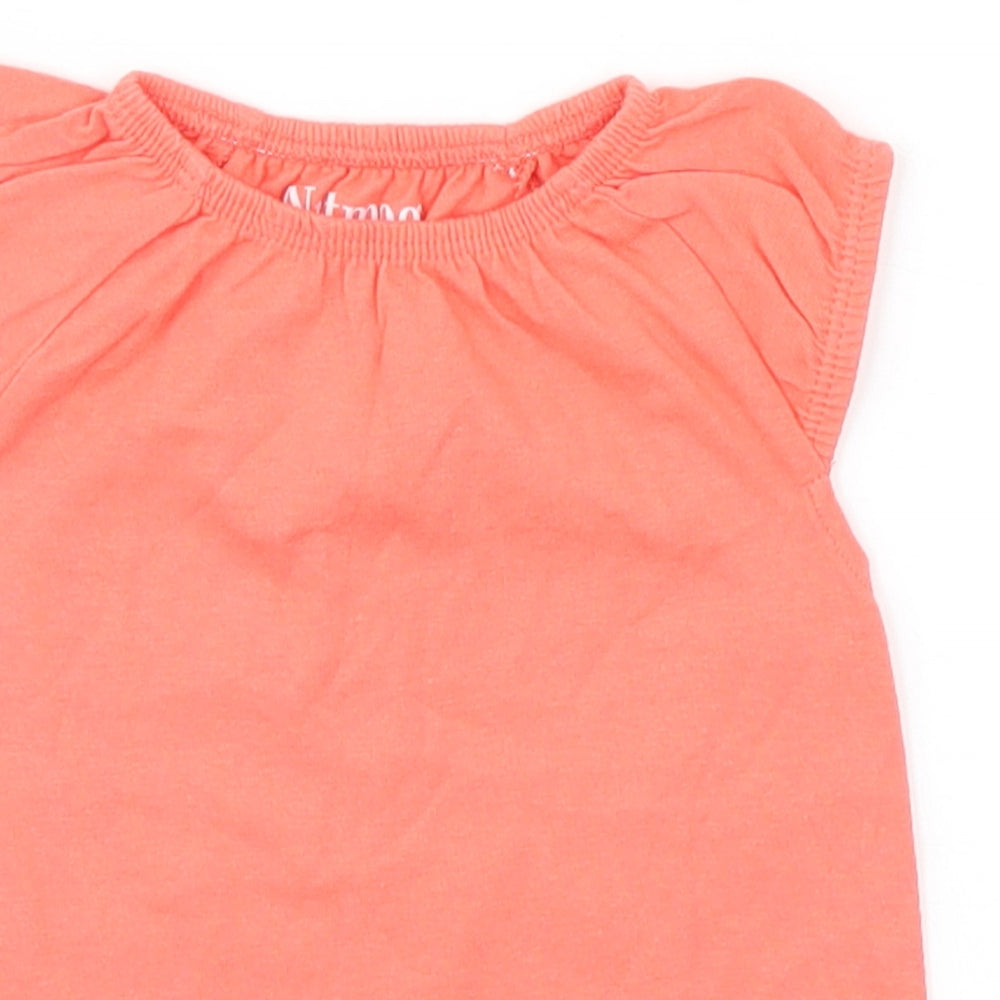 Nutmeg Baby Orange   Basic T-Shirt Size 6-9 Months  - Animals