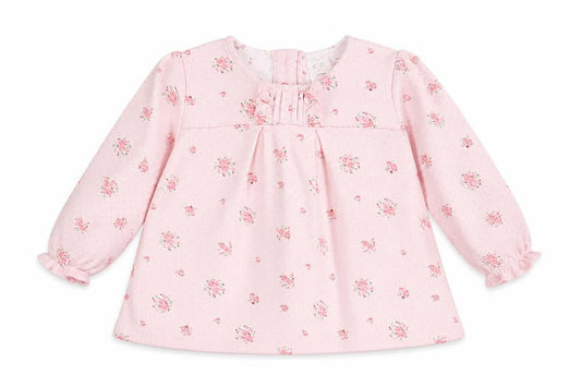 Mini Club Girls Pink Floral  Basic Dress Shirt Size 6-9 Months