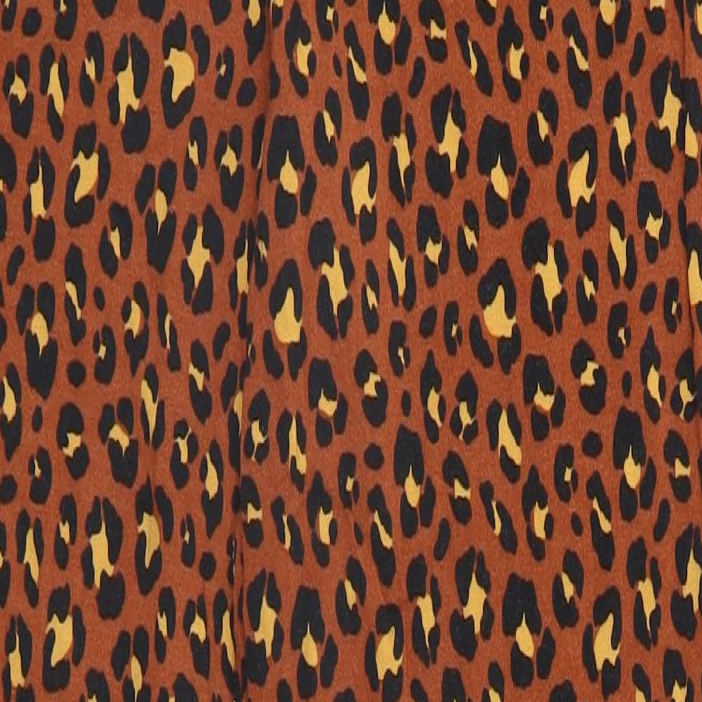 Primark Womens Orange Animal Print  Sweatpants Trousers Size 8 L26 in