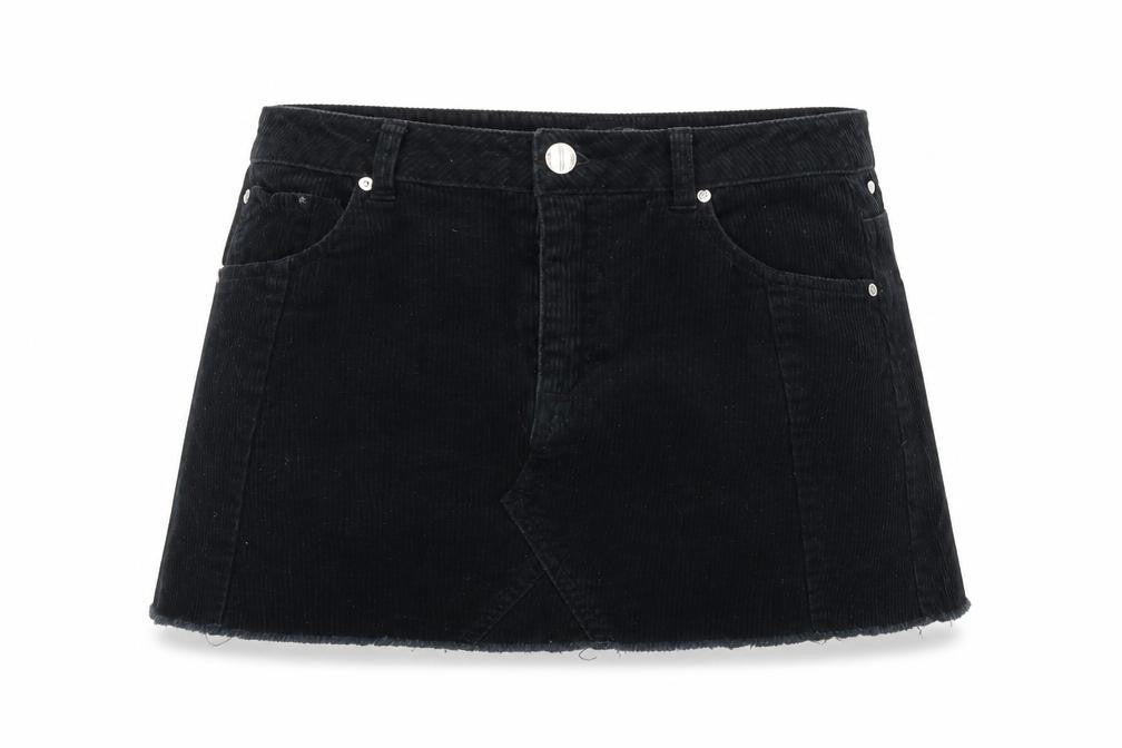 Front view of Miss Selfridge women’s black a-line skirt, size UK 10