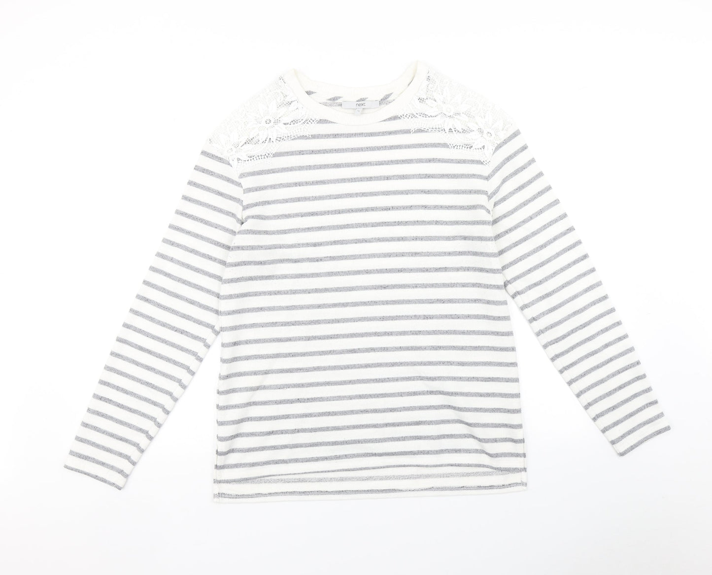 NEXT Womens Grey Striped  Pullover Jumper Size 14