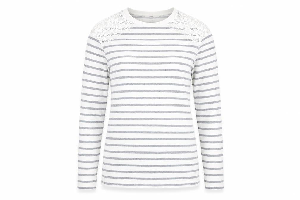 NEXT Womens Grey Striped  Pullover Jumper Size 14