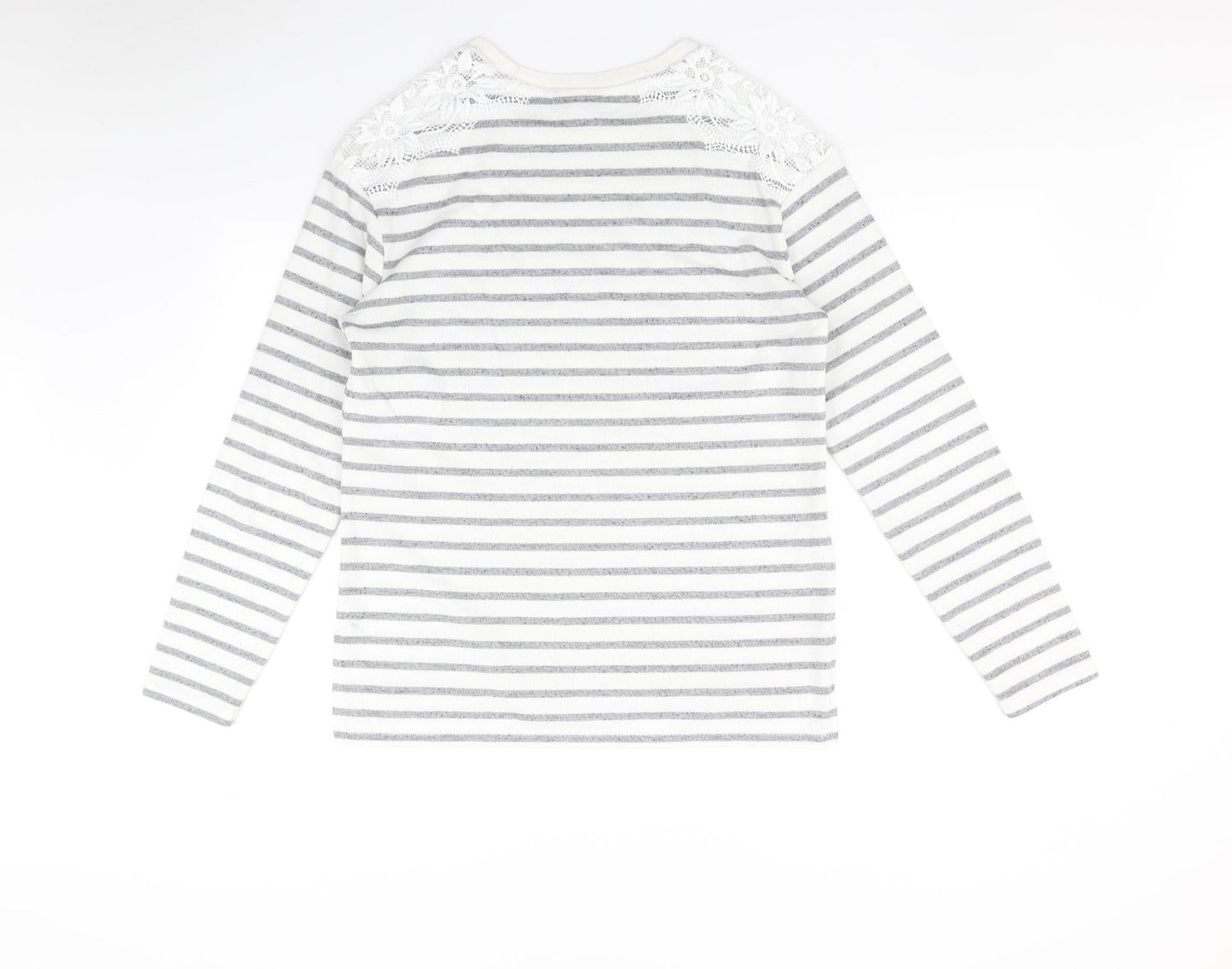 NEXT Womens Grey Striped  Pullover Jumper Size 14