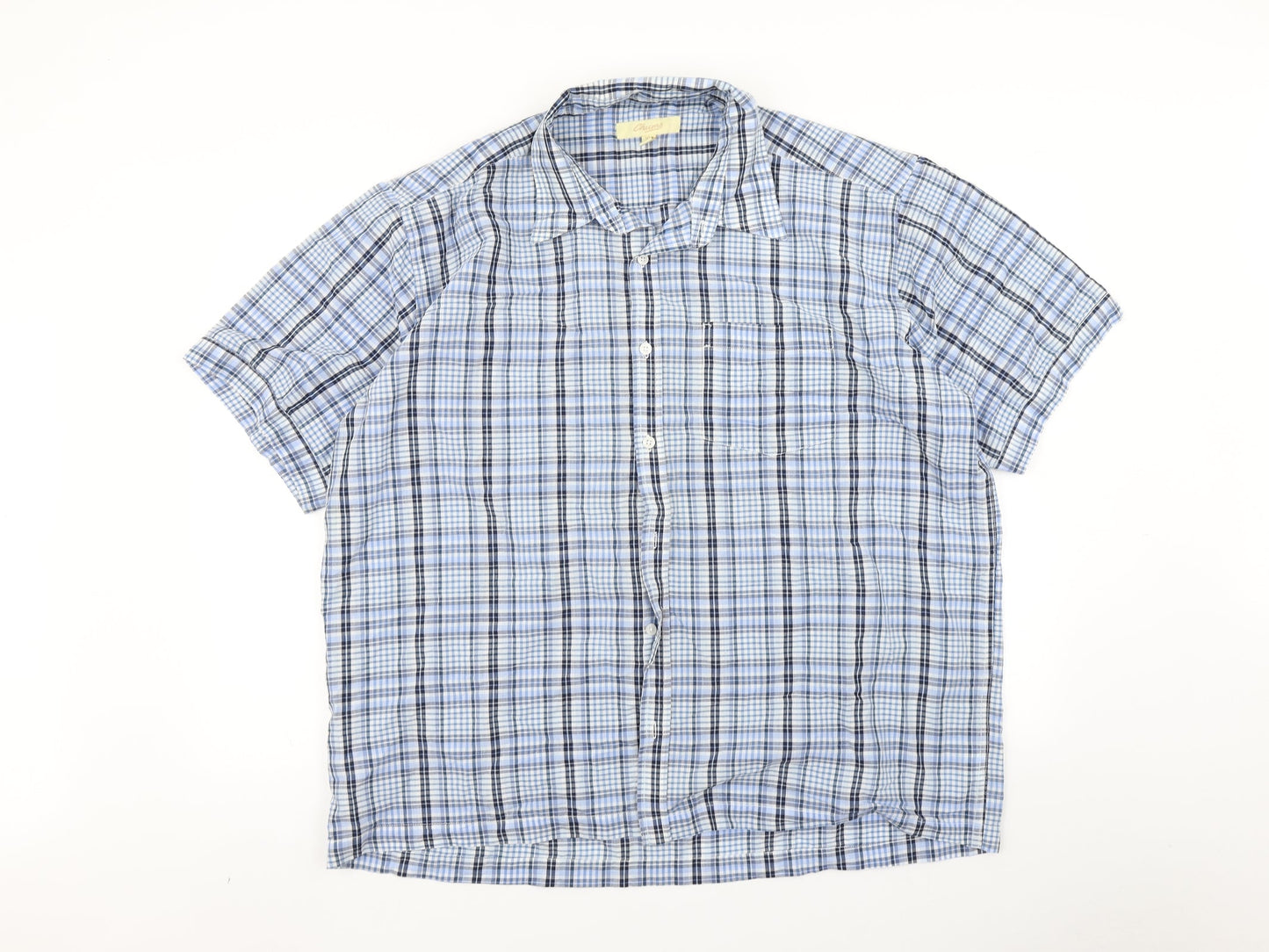 Churns Mens Blue Check   Button-Up Size XL
