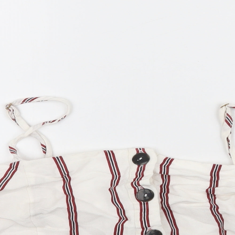 River Island Womens White Striped  Camisole Blouse Size 12