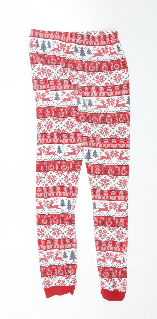 Primark Girls Red Fair Isle   Pyjama Pants Size 13-14 Years