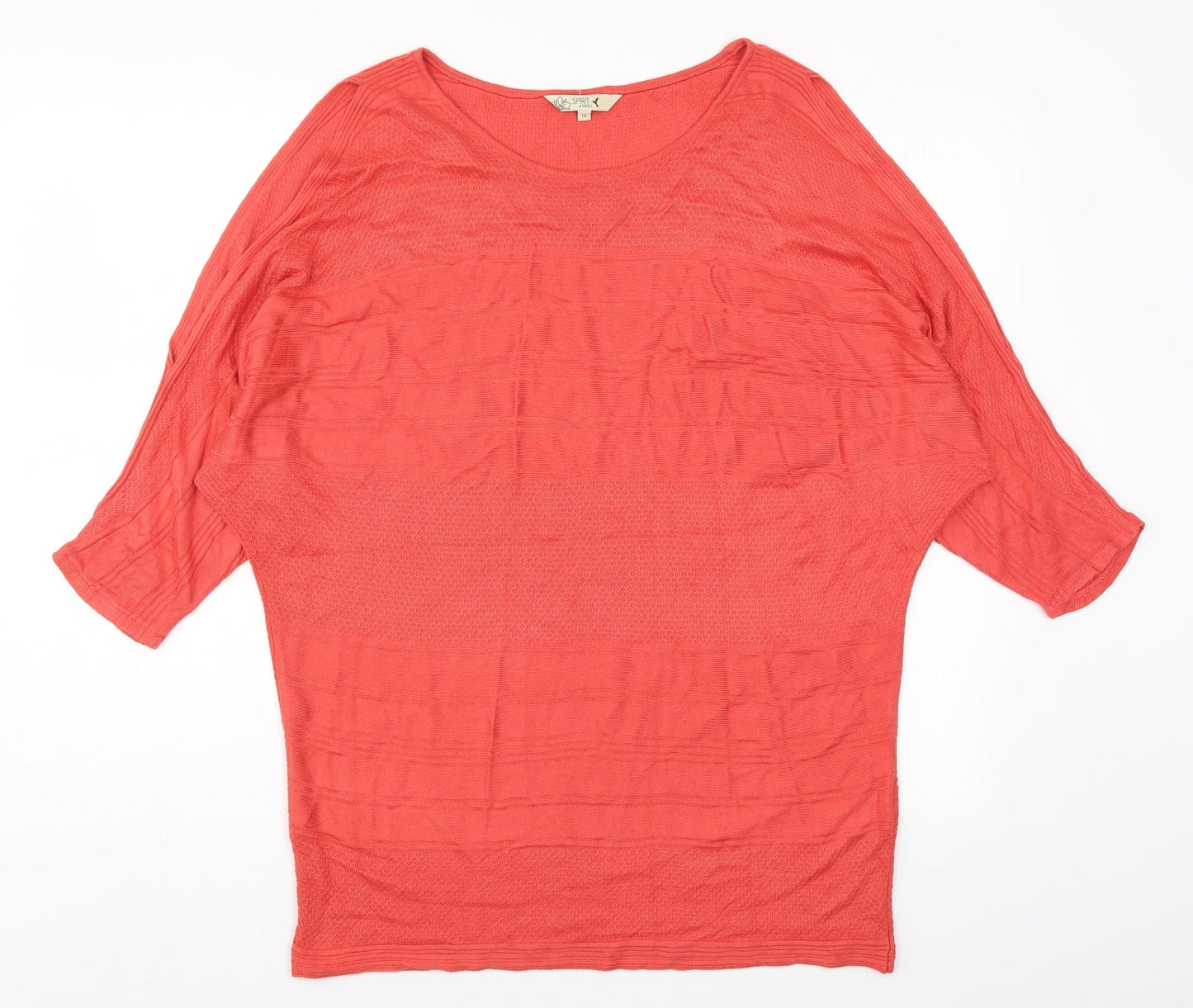 M&Co Womens Red  Knit Pullover Jumper Size 14