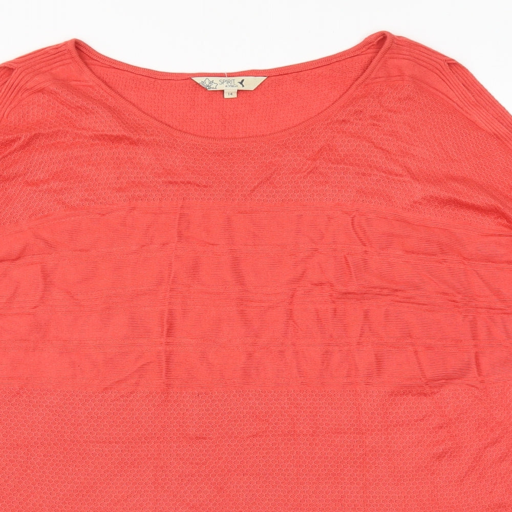M&Co Womens Red  Knit Pullover Jumper Size 14