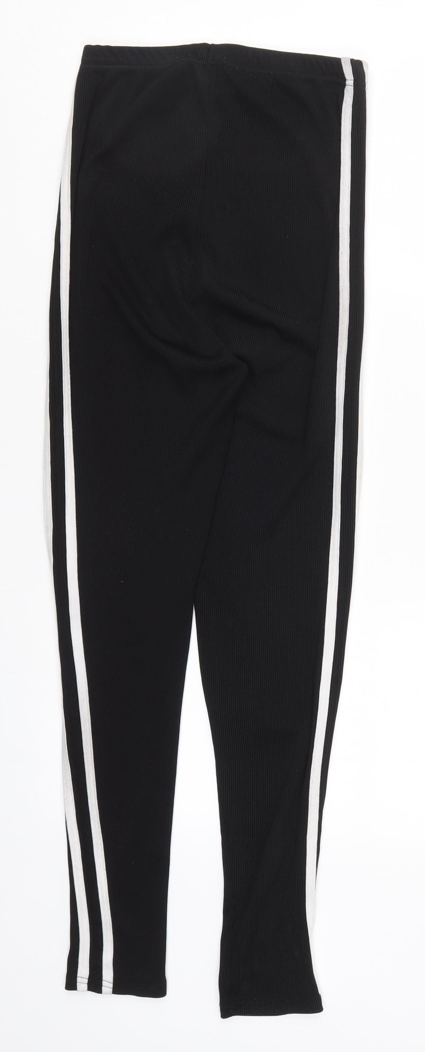 Boohoo Womens Black Striped  Carrot Trousers Size 8 L27 in