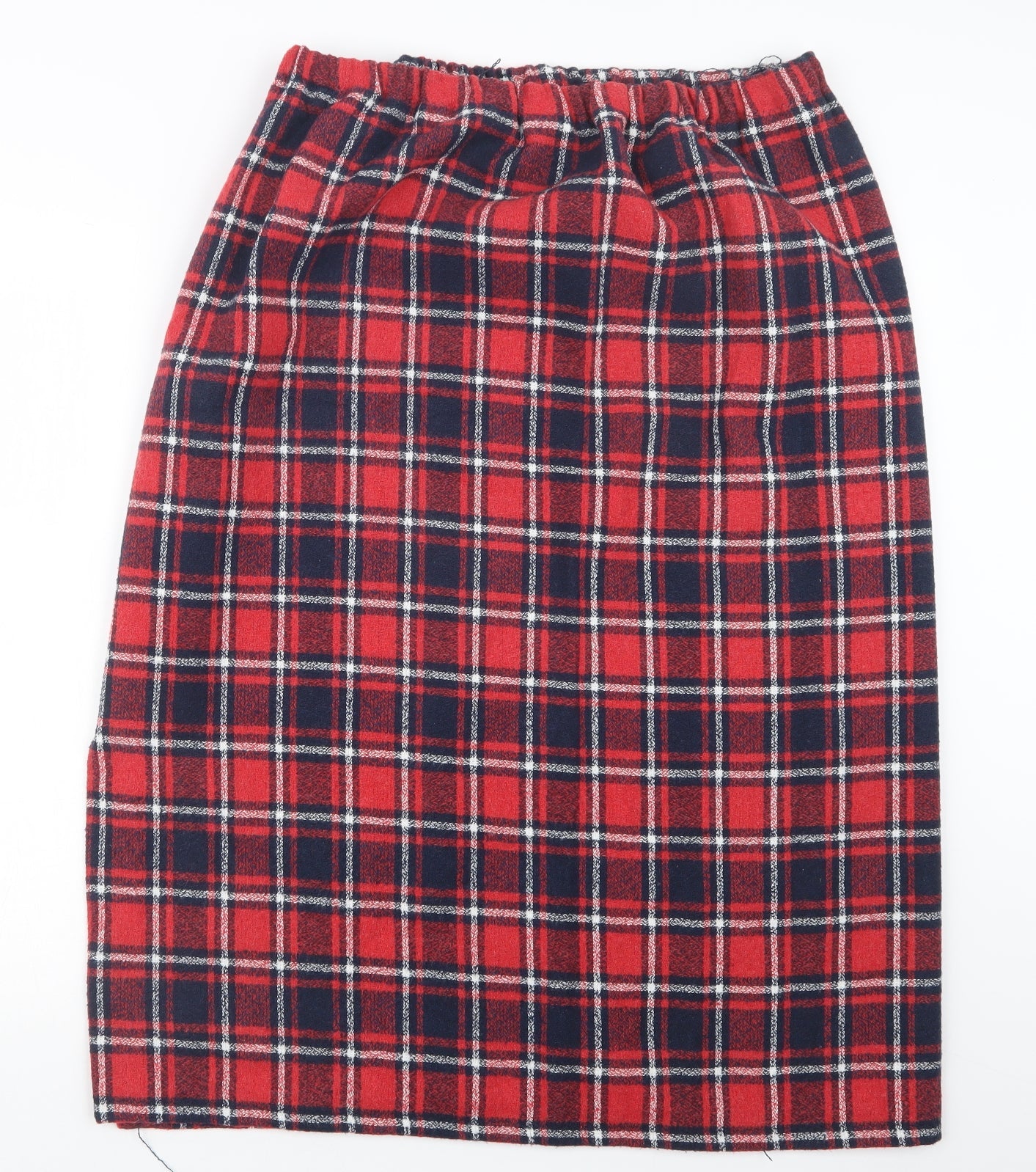 Preworn Womens Red Check Knit Straight & Pencil Skirt Size 32 in