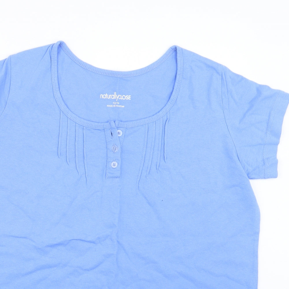 Naturally Close Womens Blue Geometric  Top Pyjama Top Size 12
