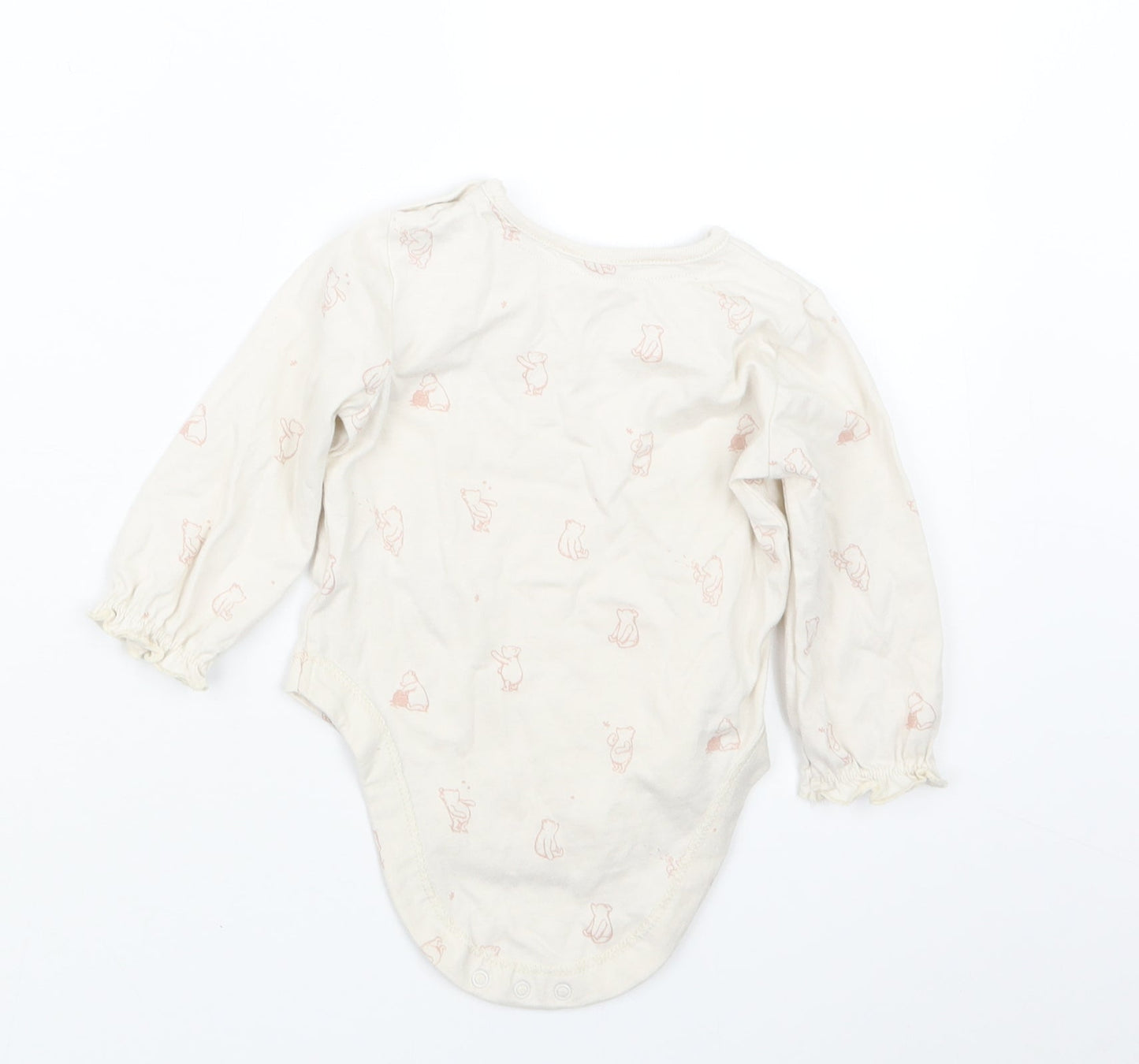 George Girls Beige Geometric  Babygrow One-Piece Size 6-9 Months  - Winnie the Pooh