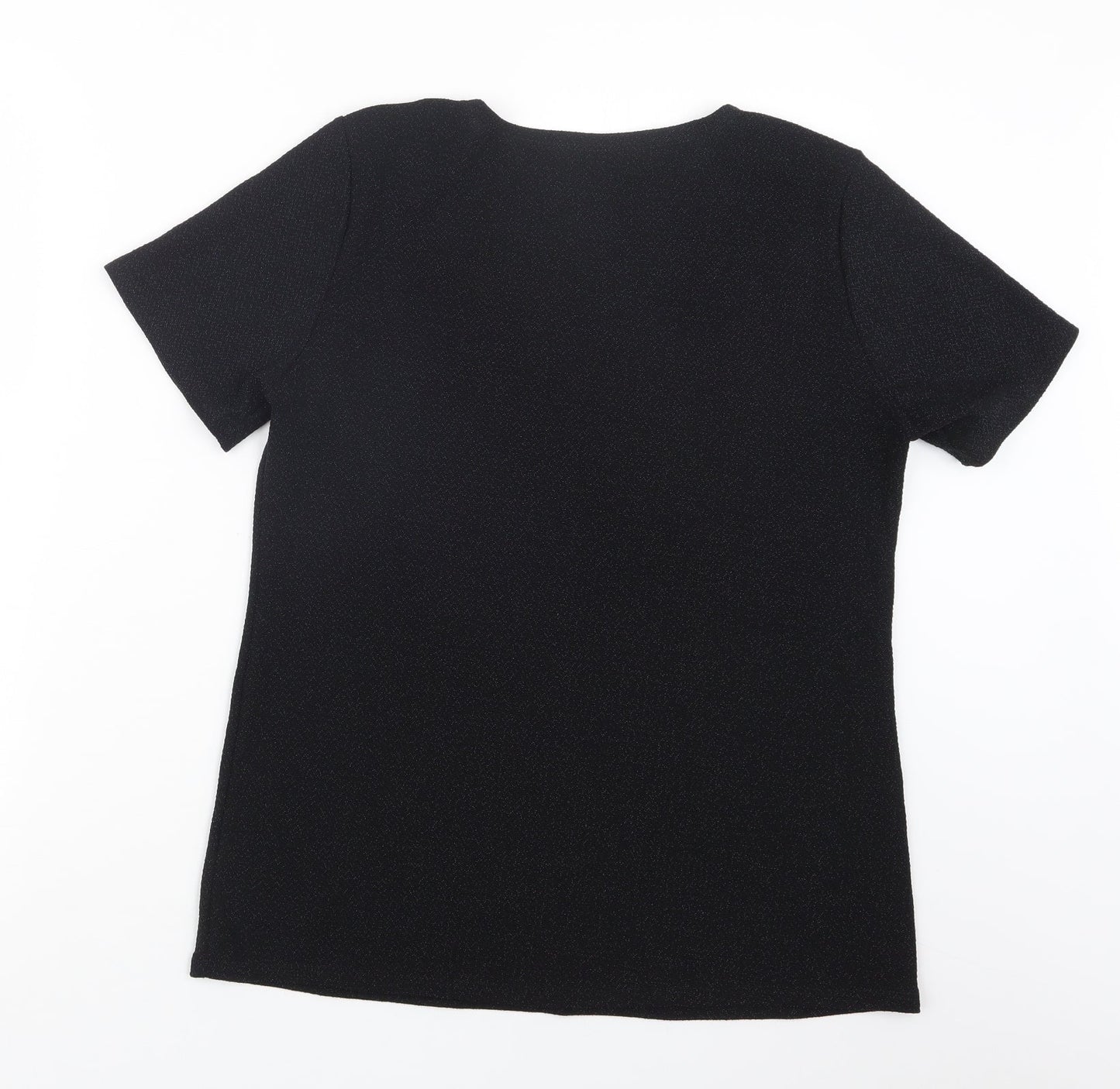 Charlotte Gold Womens Black   Basic T-Shirt Size 16