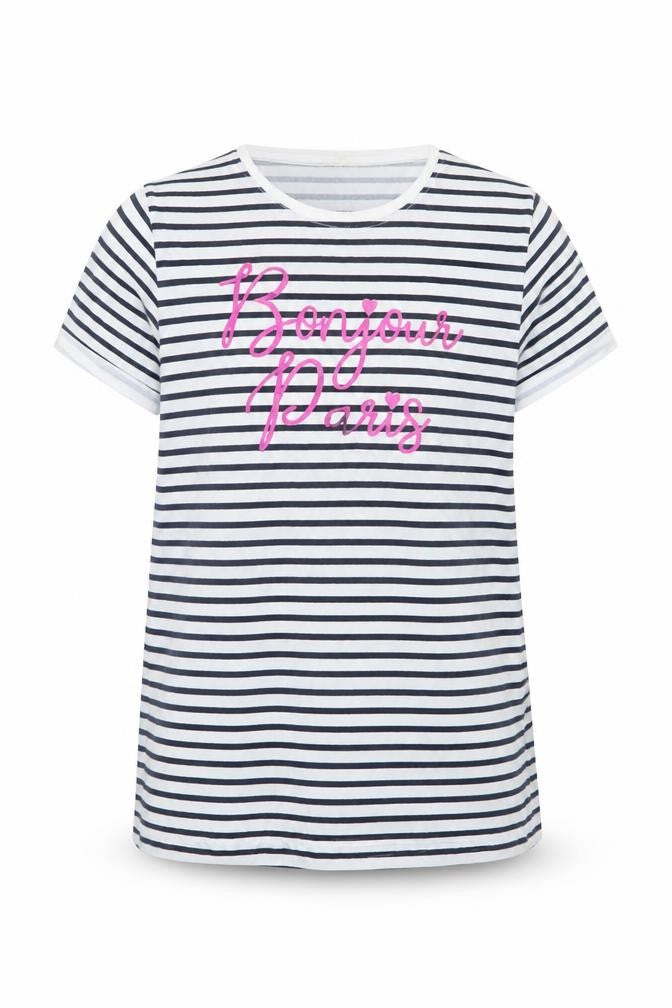 Primark Girls Blue Striped  Basic T-Shirt Size 11-12 Years