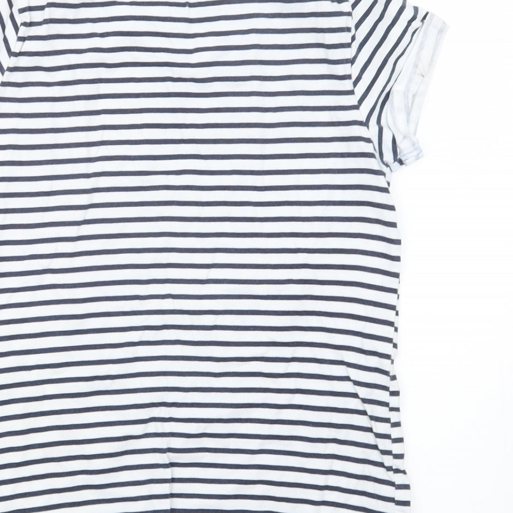 Primark Girls Blue Striped  Basic T-Shirt Size 11-12 Years