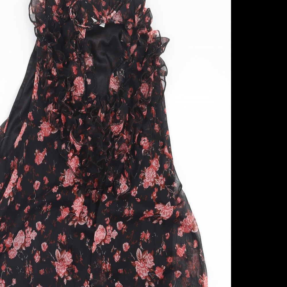 New Look Womens Black Floral  Mini  Size 10