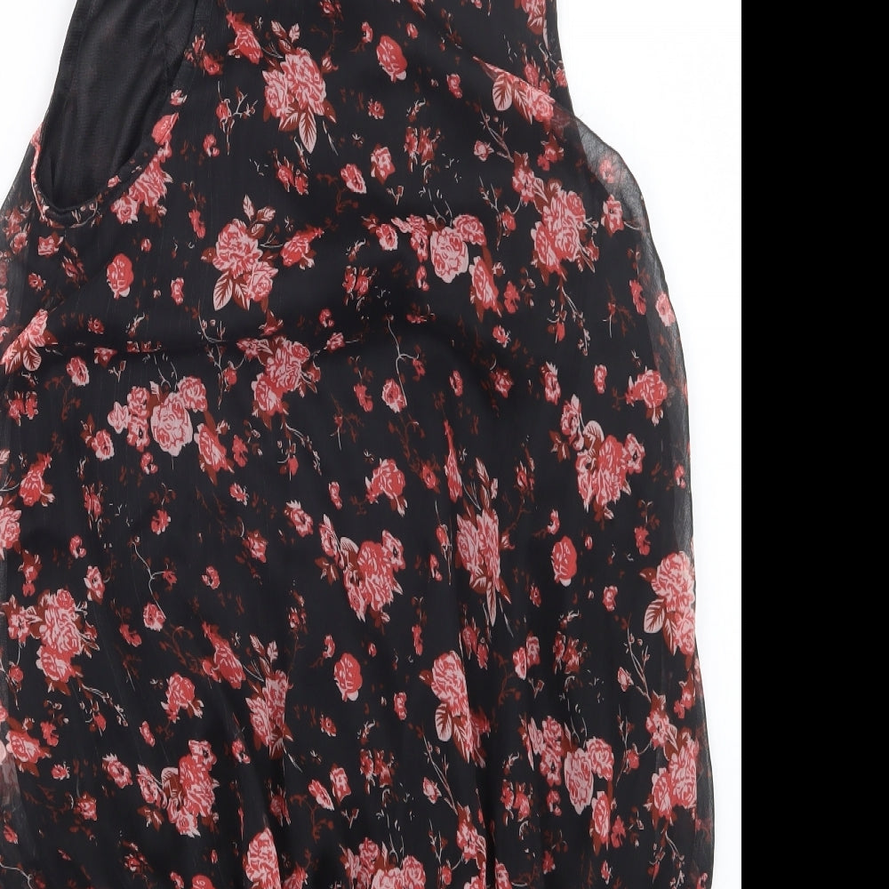 New Look Womens Black Floral  Mini  Size 10