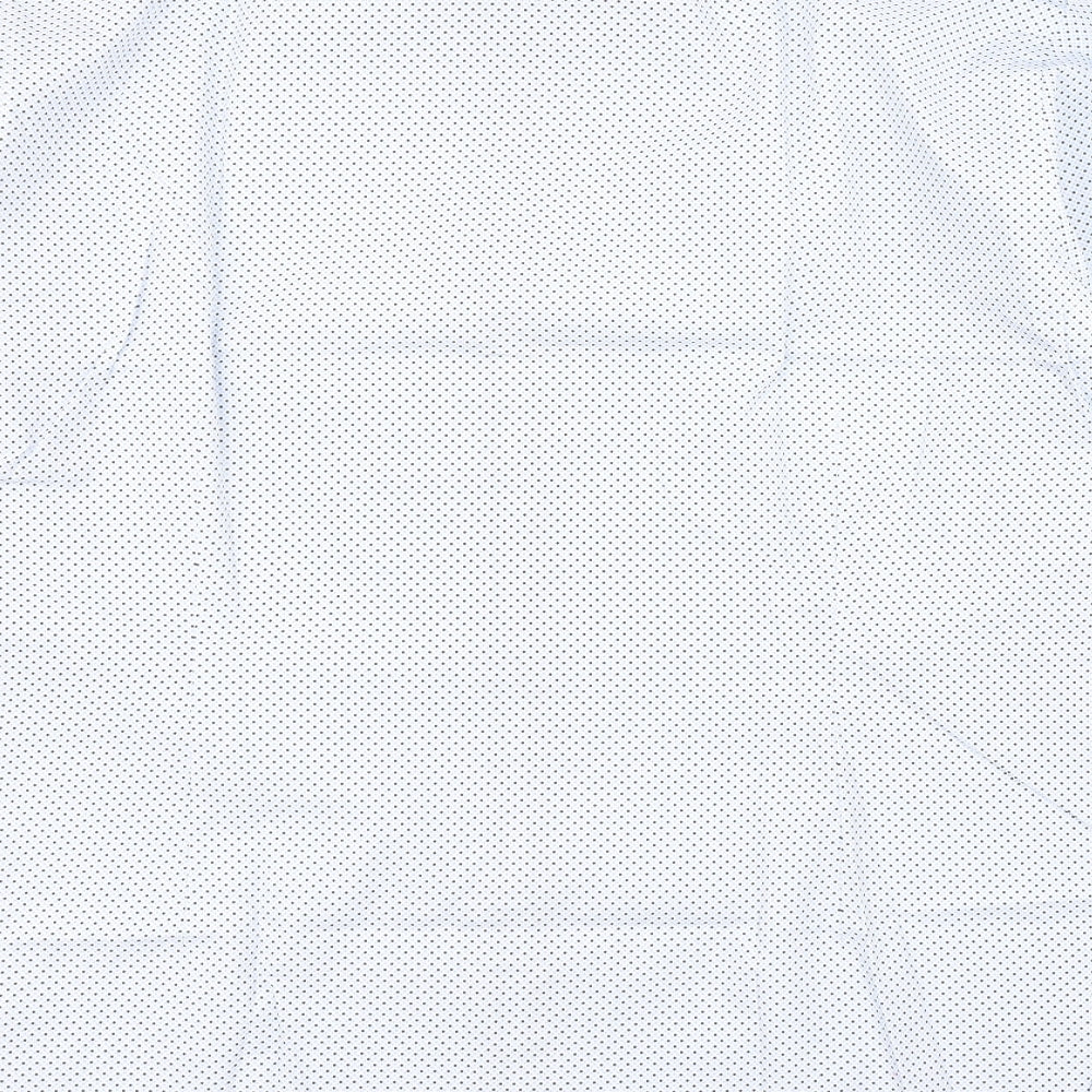 George Mens Blue Polka Dot   Dress Shirt Size 14