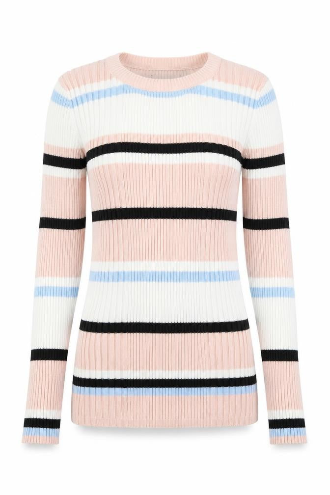Atmosphere Womens Pink Striped Knit Pullover Jumper Size 8
