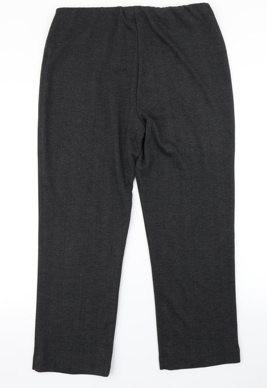 Bonmarché Womens Black Herringbone  Dress Pants Trousers Size 14 L25 in