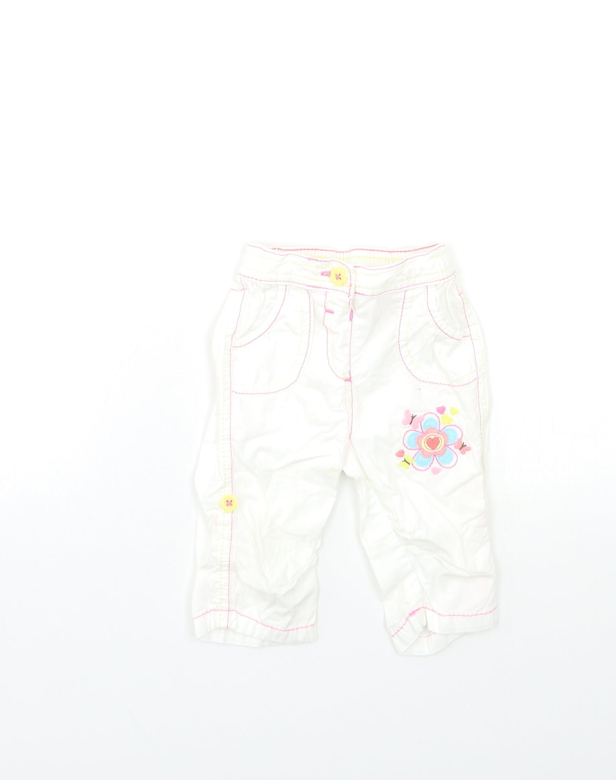 George Baby White   Cargo Trousers Size 3-6 Months