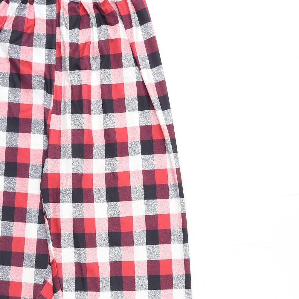 Preworn Womens Red Check  Trousers  Size M L30 in