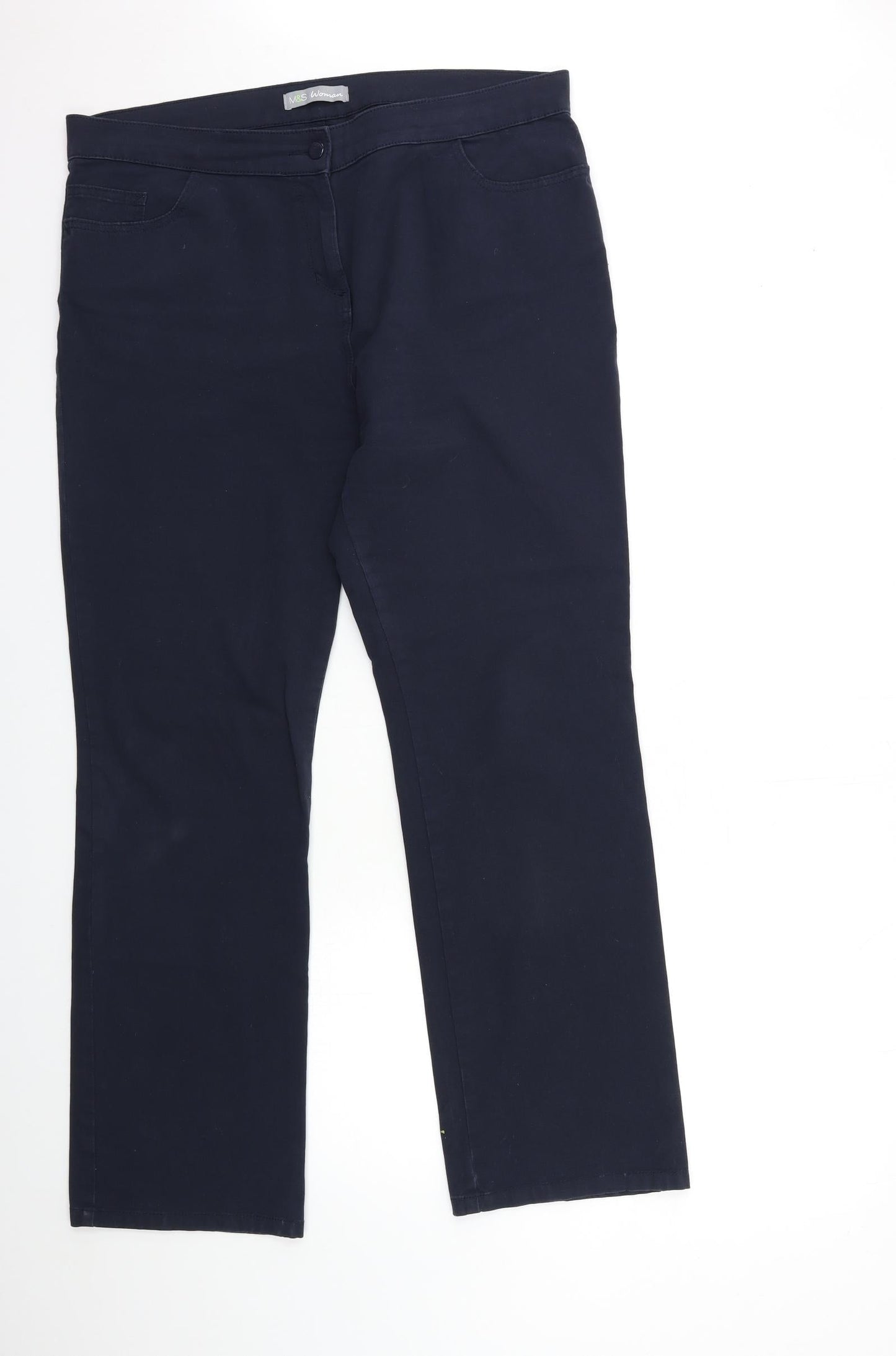 Marks and Spencer Womens Blue   Chino Trousers Size 38 in L30 in