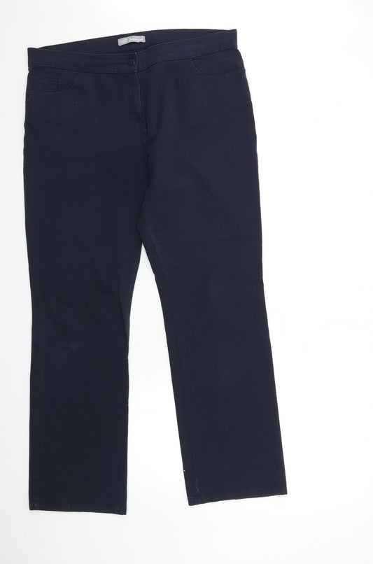 Marks and Spencer Womens Blue   Chino Trousers Size 38 in L30 in