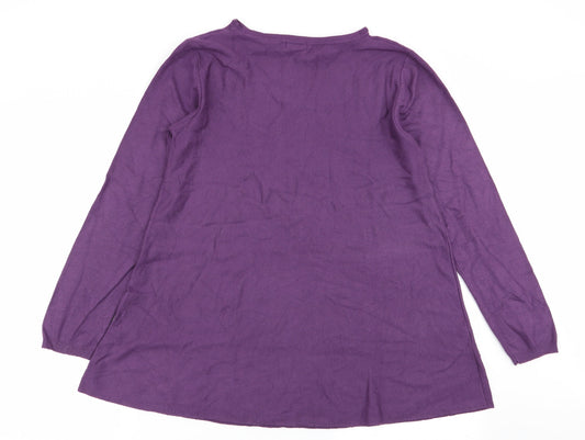 Roman Womens Purple   Basic T-Shirt Size 12