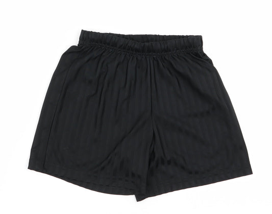 schoolqear Boys Black Striped  Sweat Shorts Size 8 Years