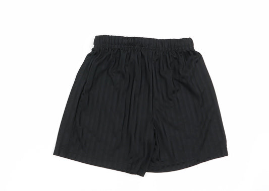 schoolqear Boys Black Striped  Sweat Shorts Size 8 Years
