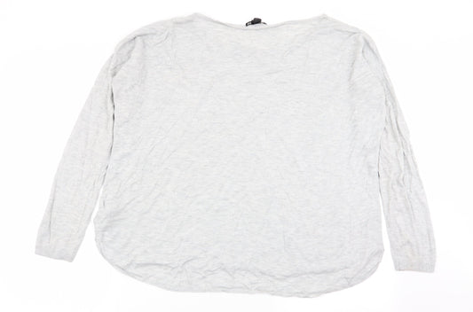 H&M Womens Grey   Basic T-Shirt Size 14
