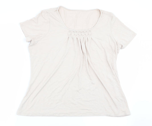 Preworn Womens Beige   Basic T-Shirt Size 14