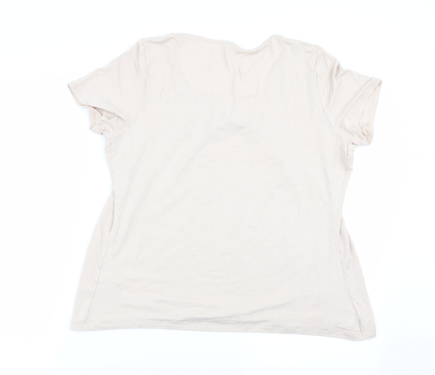 Preworn Womens Beige   Basic T-Shirt Size 14