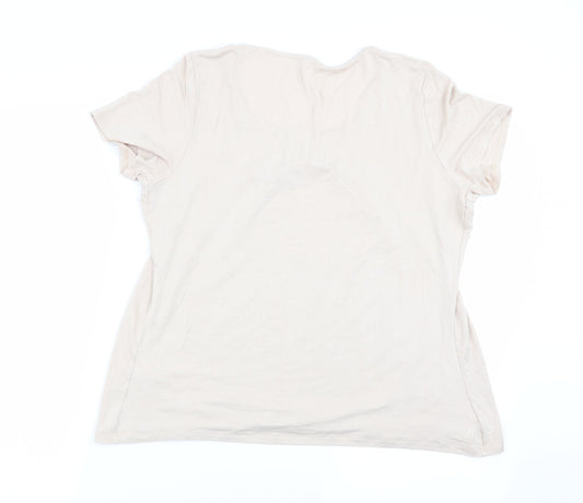 Preworn Womens Beige   Basic T-Shirt Size 14