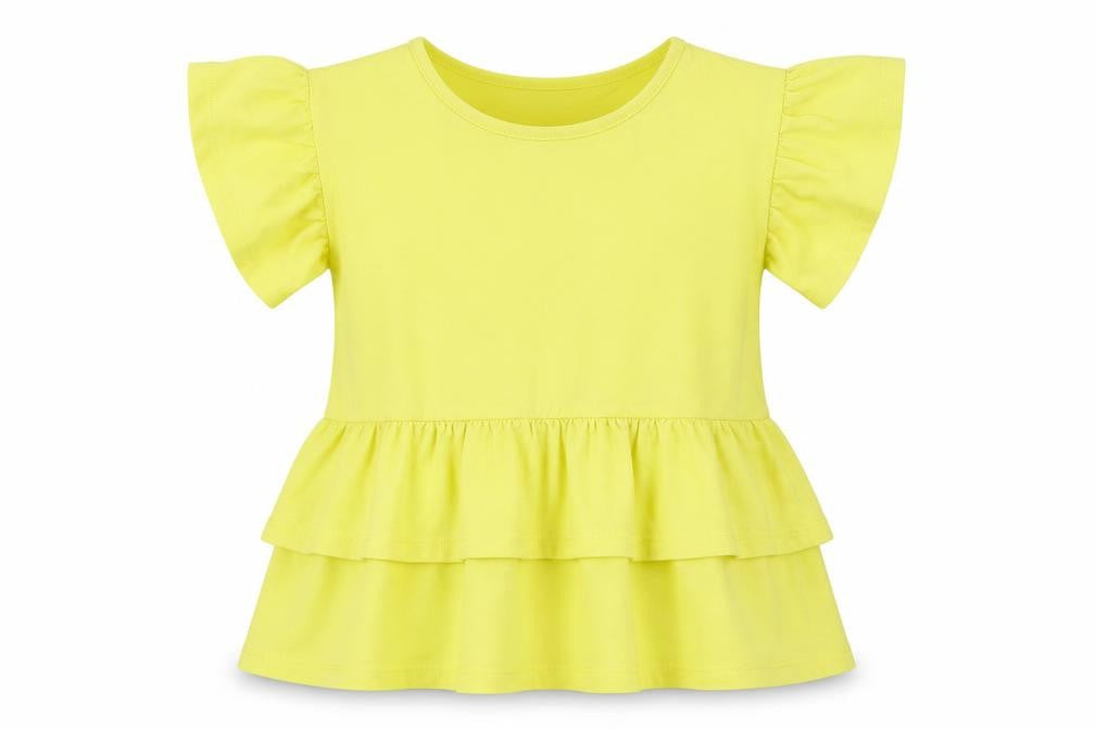 TU Girls Yellow   Basic T-Shirt Size 7 Years