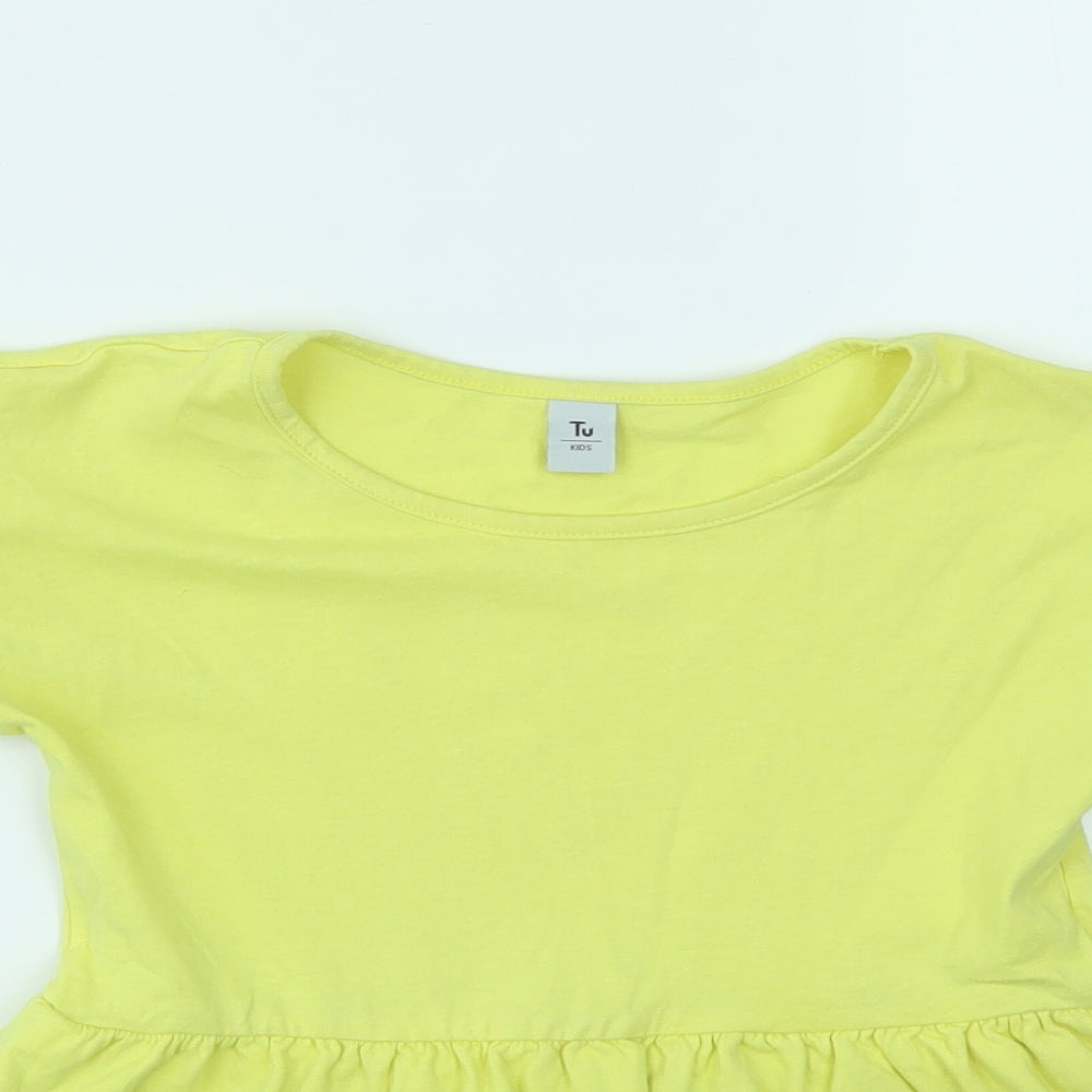 TU Girls Yellow   Basic T-Shirt Size 7 Years