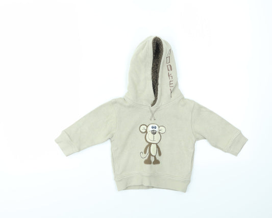 NEXT Boys Brown Animal Print  Henley Jumper Size 6-9 Months