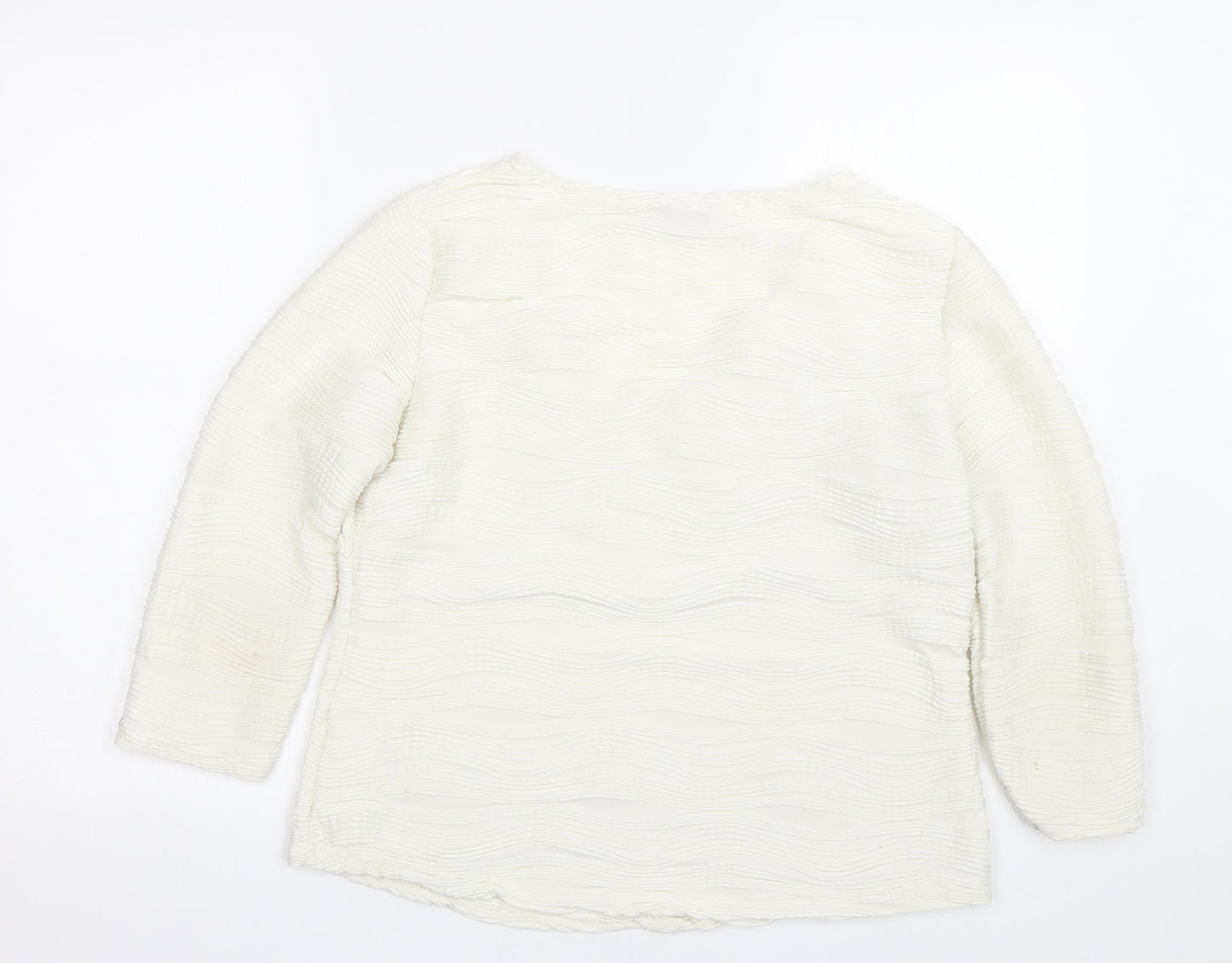 Together Womens White Striped  Pullover Jumper Size 16