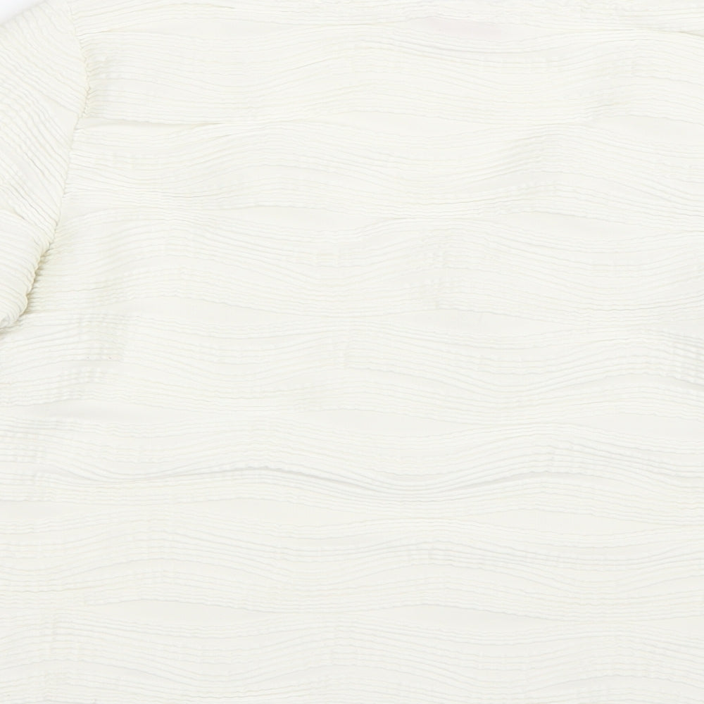 Together Womens White Striped  Pullover Jumper Size 16
