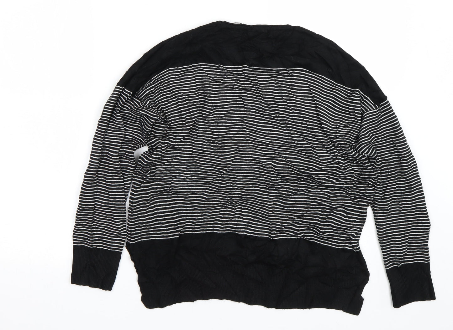 Primark Womens Black Striped  Pullover Jumper Size 16
