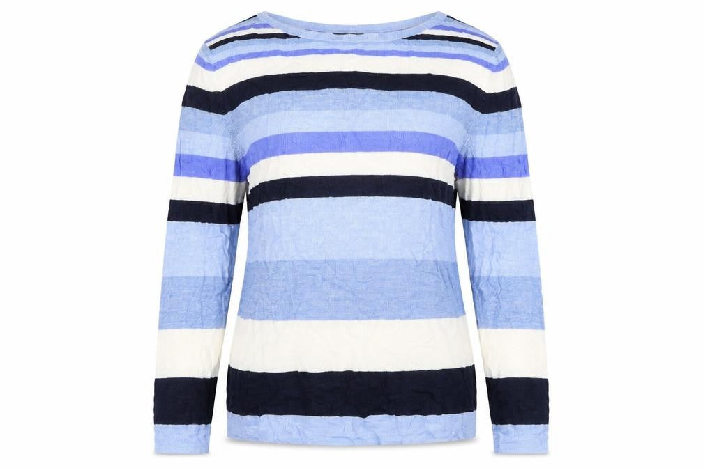 Love knitwear Womens Blue Striped  Pullover Jumper Size 12